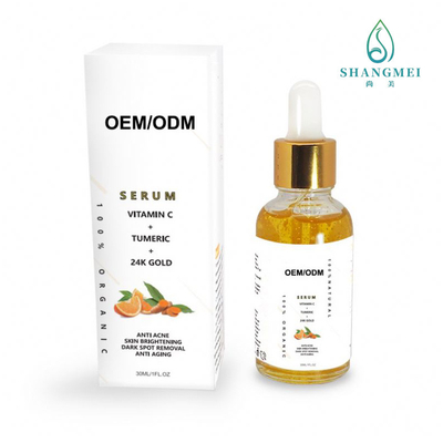 24k Organic Skin Revitalizer วิตามินซี Tumeric Face Serum สำหรับผิวธรรมดาและผิวผสม